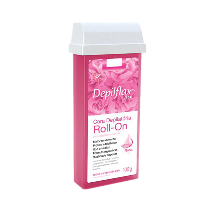 refil cera depilflax 100g rosa un