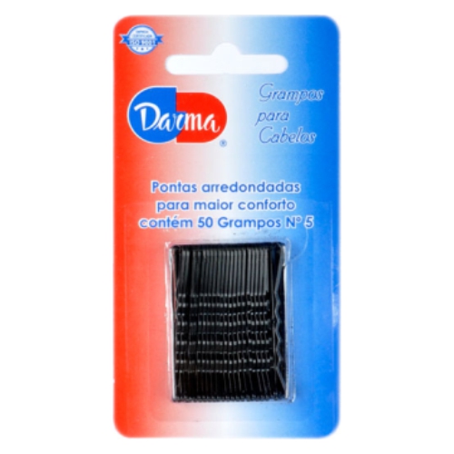 grampo darma n5 preto 50un ref 152 blister