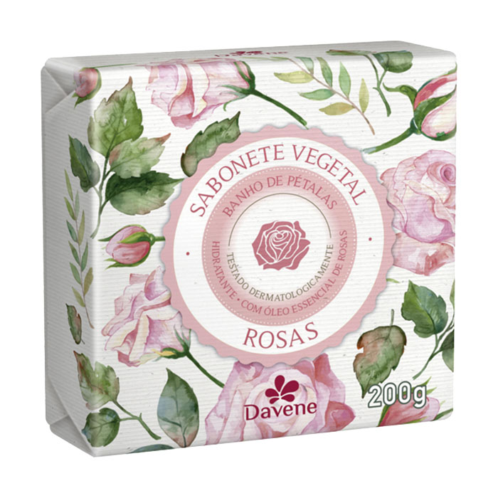 sabonete davene vegetal rosas rosas 200g