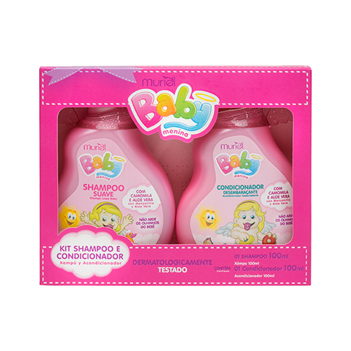 kit muriel baby shampoo 100ml + condicionador 100ml (menina) 