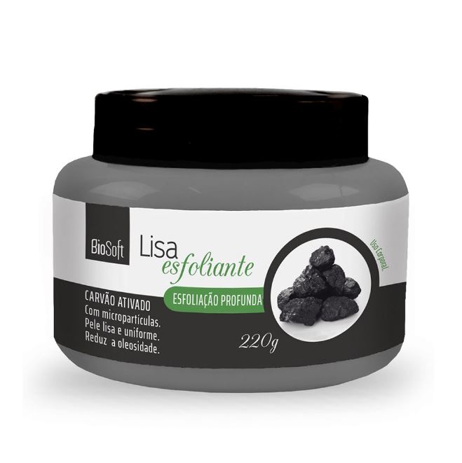 cr biosoft 220g lisa esfoliante carvao ativado un