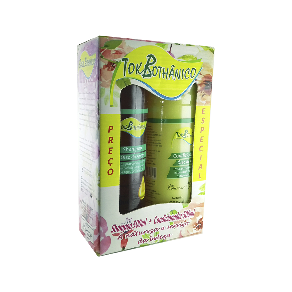 kit shampoo + condicionador óleo de argan tok bothânico sem sal - 500ml