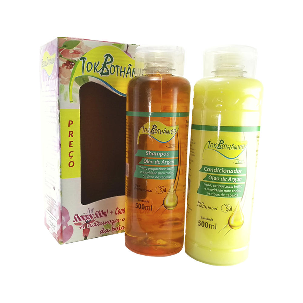 kit shampoo + condicionador óleo de argan tok bothânico sem sal - 500ml