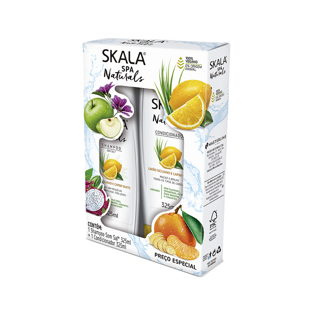 kit shampoo+condicionador skala limão siciliano e capim santo