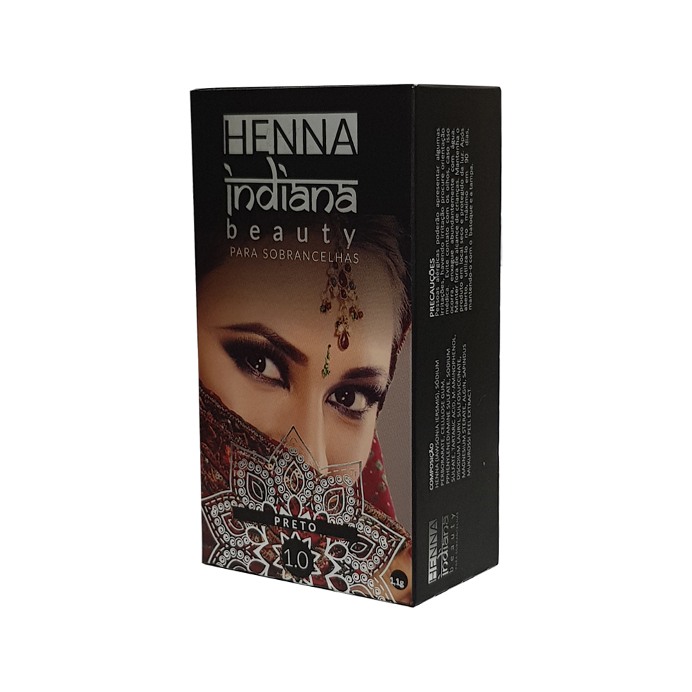 henna indiana beauty para sobrancelha preto 1.1g