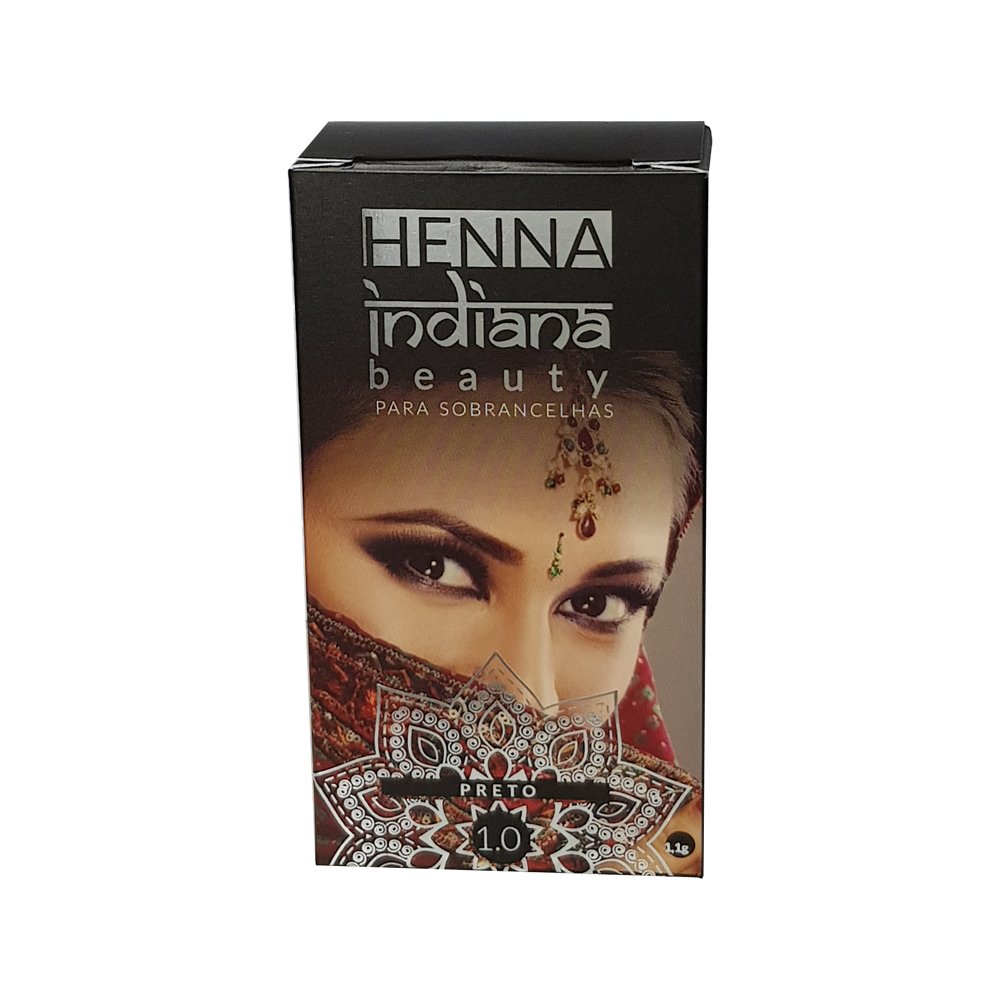 henna indiana beauty para sobrancelha preto 1.1g