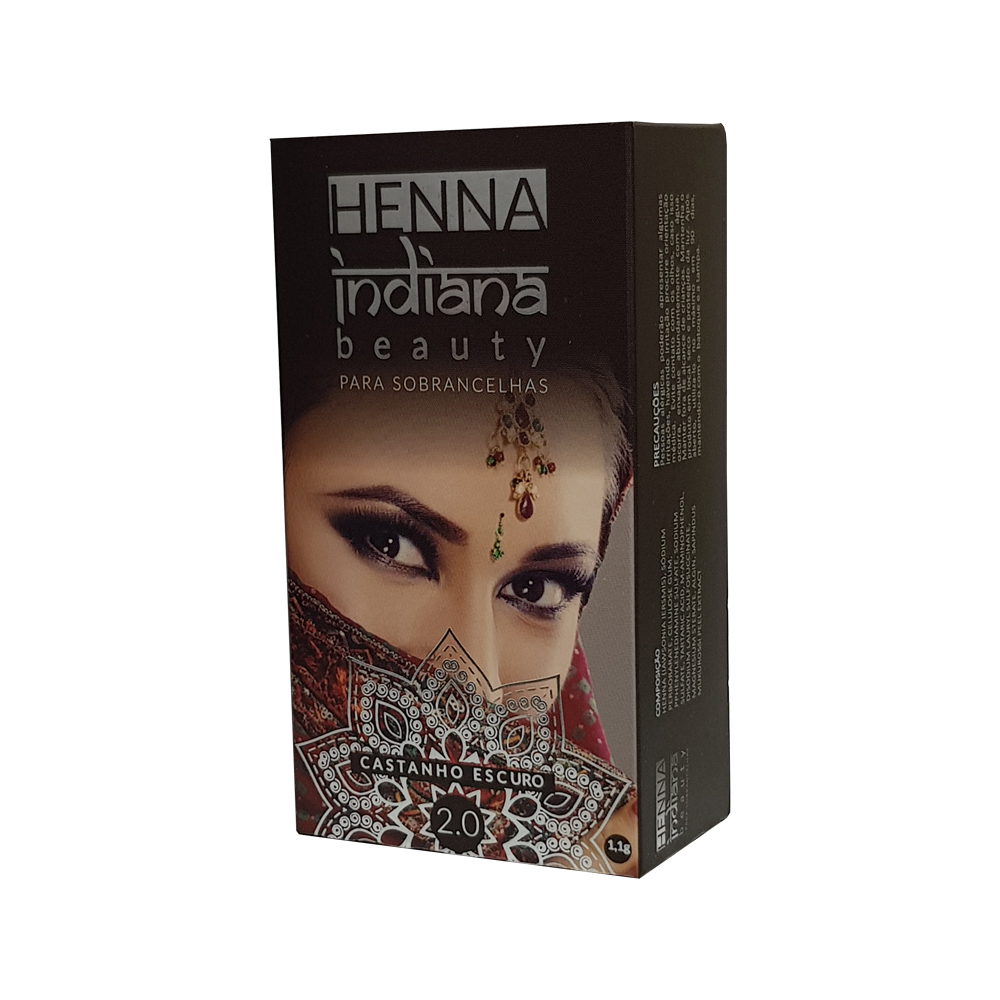 henna indiana beauty para sobrancelha castanho escuro 1.1g