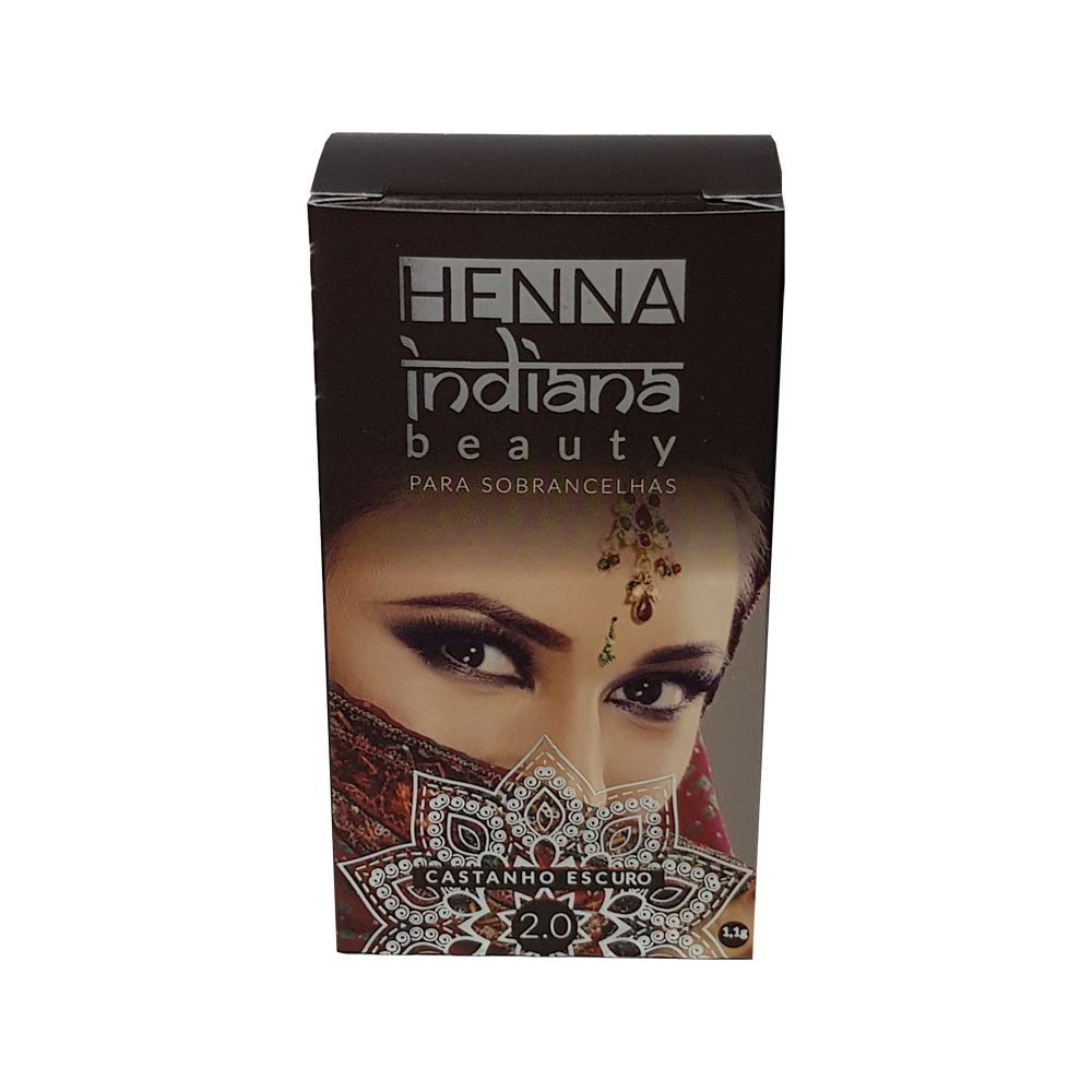 henna indiana beauty para sobrancelha castanho escuro 1.1g