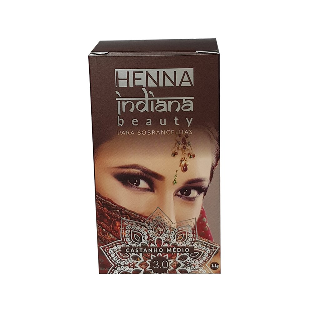 henna indiana beauty para sobrancelha castanho medio 1.1g