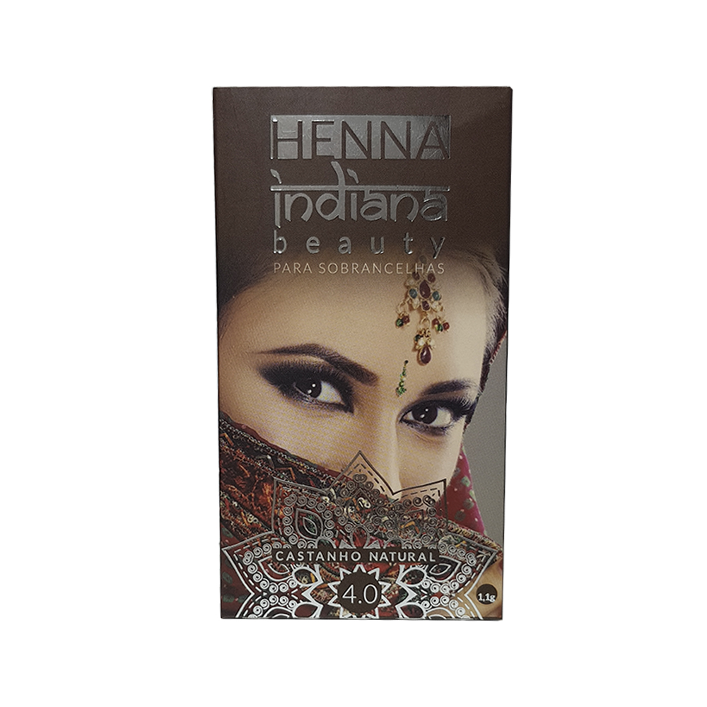 henna indiana beauty para sobrancelha castanho natural 1.1g